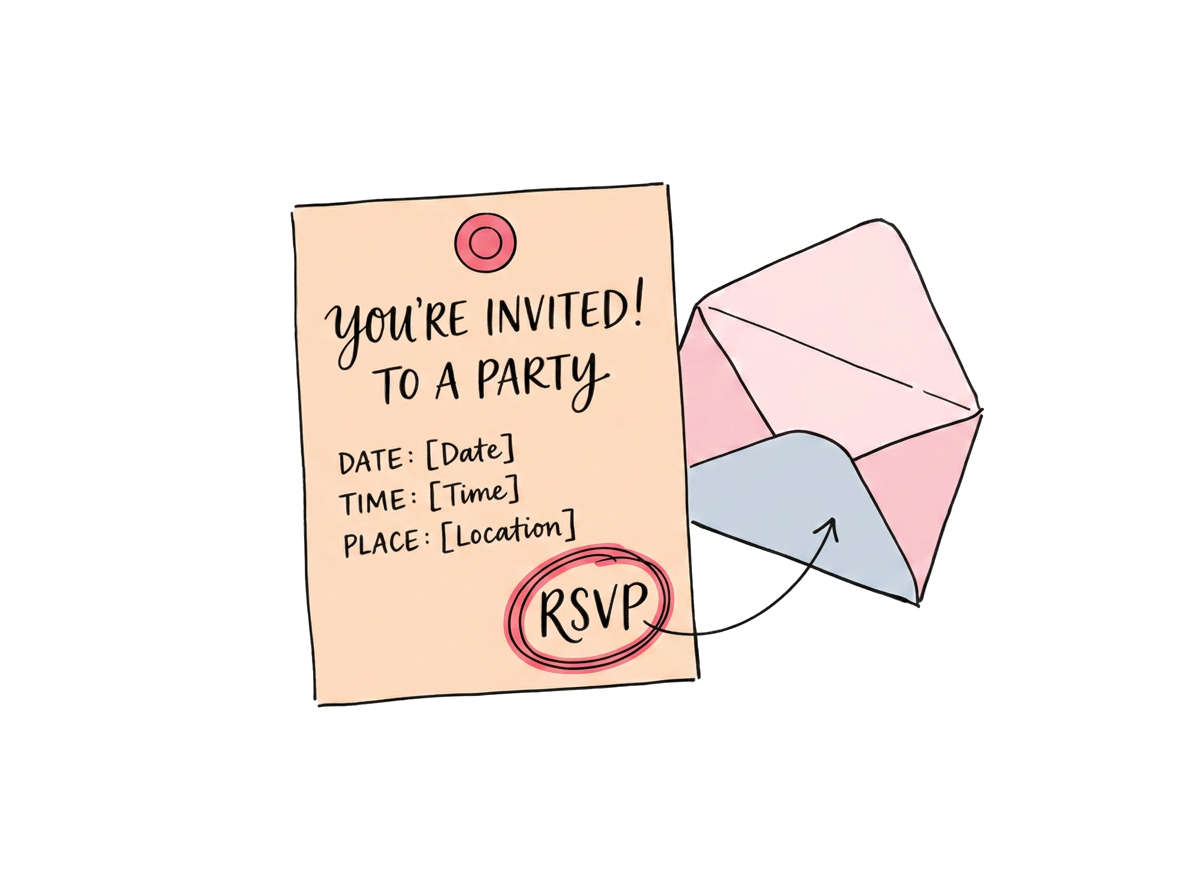 One invite, one RSVP link — every guest lands in the same place